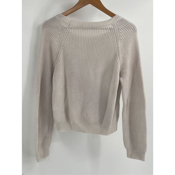 Alex + Alex Sweater Women Medium White Light Gray Long Sleeve Should Cut Out - Picture 2 of 12